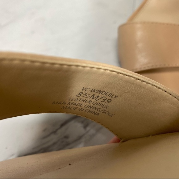 Vince Camuto Winderly Tan Leather Heeled Sandal 8.5 M - Picture 12 of 15